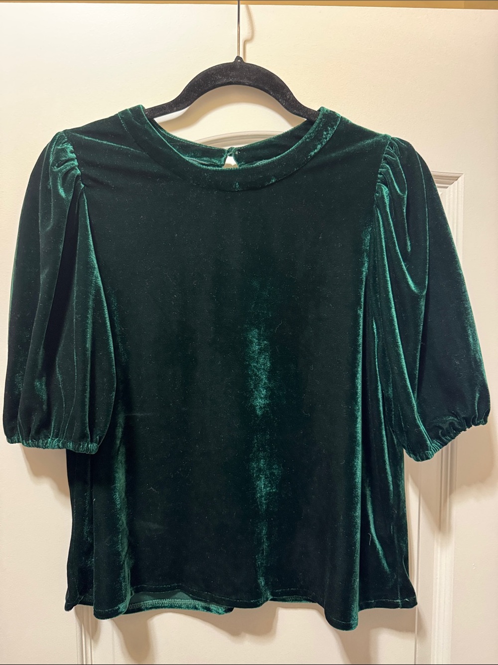 Evereve Emerald Green Velvet Top
